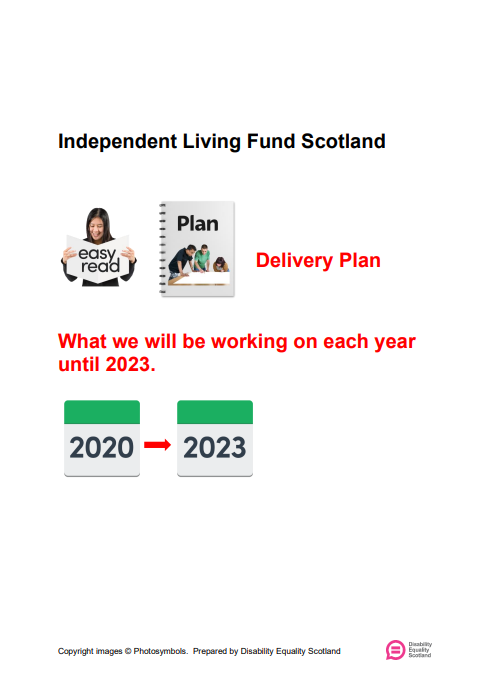 ILF Scotland Delivery Plan 2020-23 Easy-Read cover image