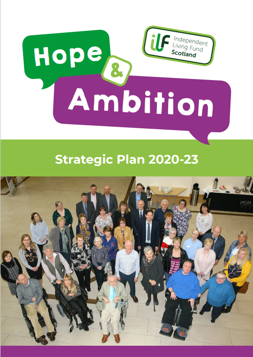 Cover of Hope & Ambition Strategic Plan 2020 to 2023. It has a group of people posing.