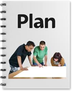 Notebook with 'Plan' on it