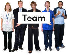Group of people with 'Team' written across them