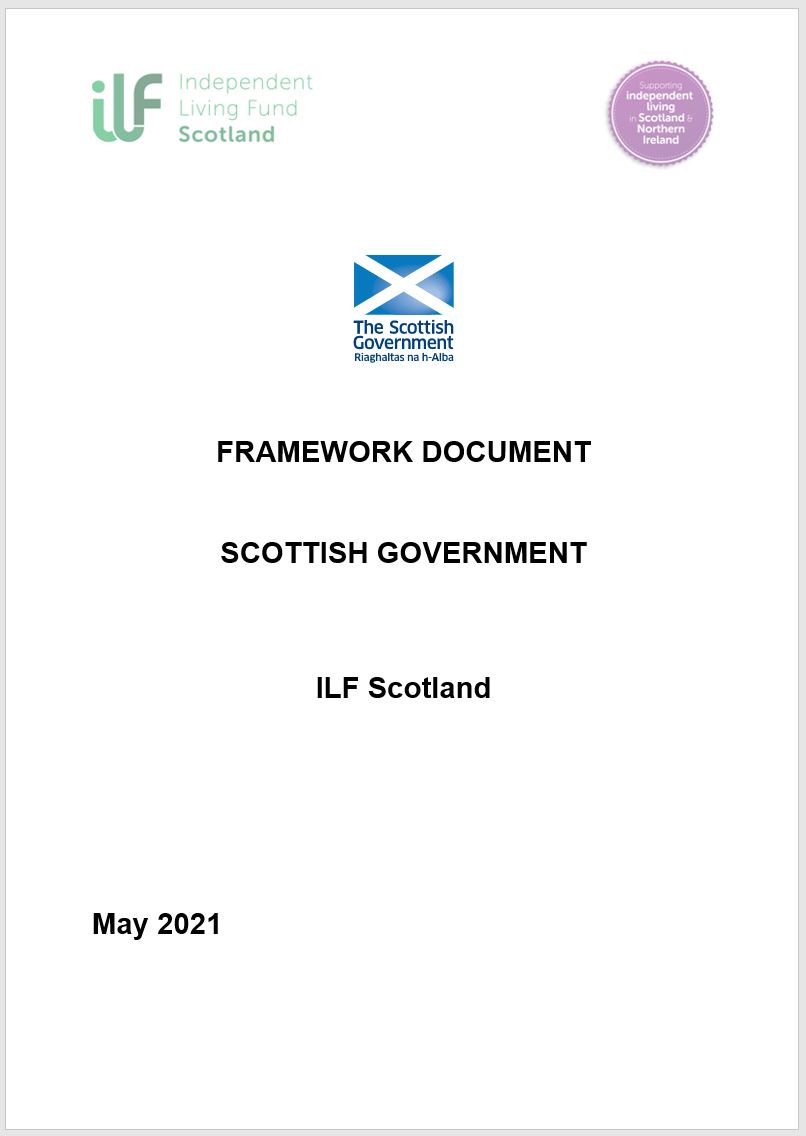 ILF Scotland and Scottish Government logos and text "Framework document Scottish Government ILF Scotland May 2021"