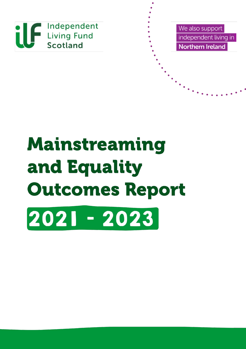 Front Cover of the Mainstreaming and Equality Outcomes Report 2021-2023