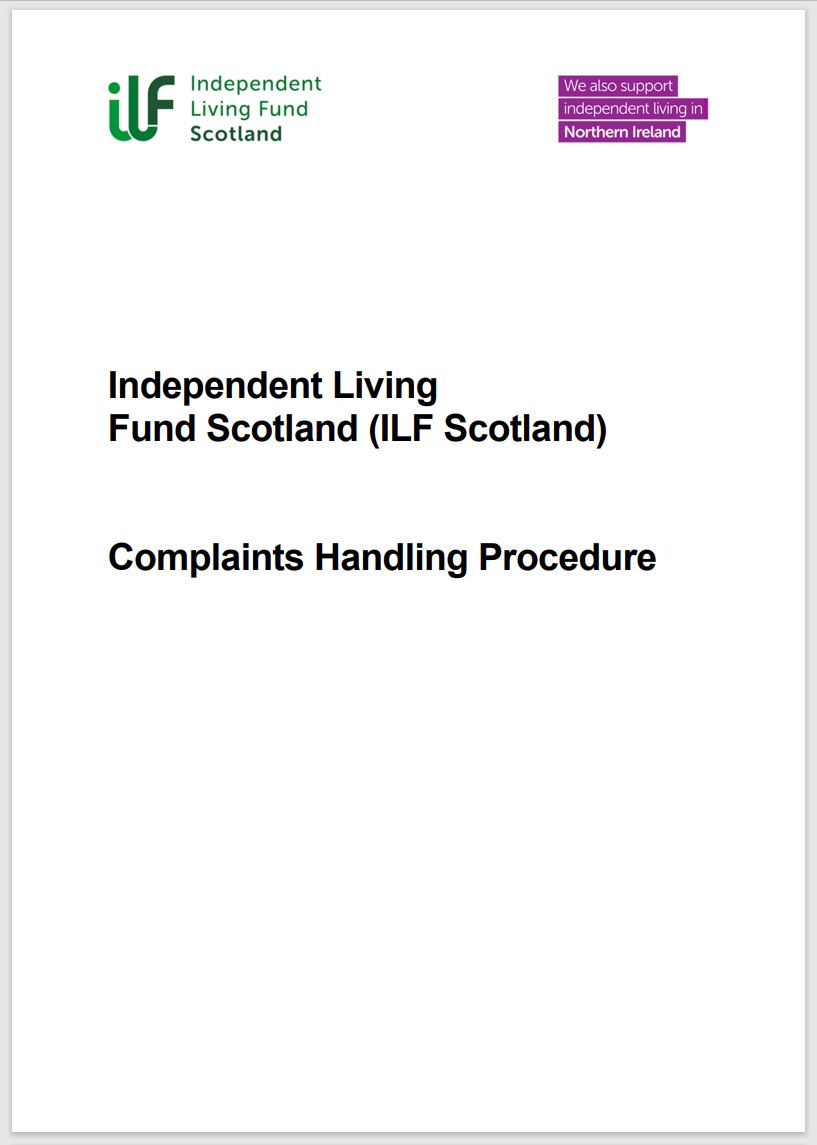 Cover of ILF Scotland's Complaint Handling Procedure