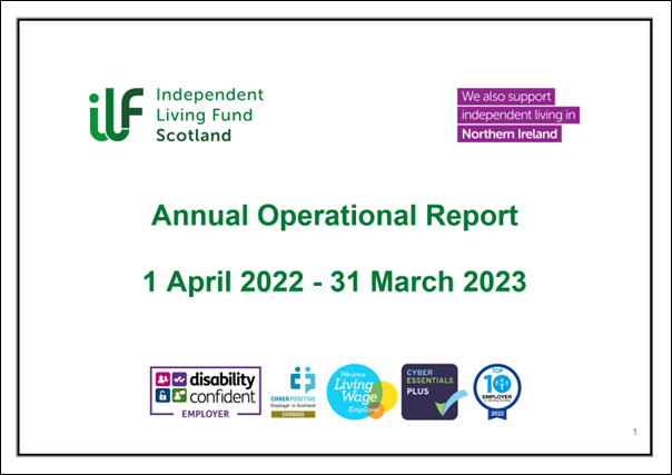 Front cover of the Annual Operational Report for 2022 to 2023