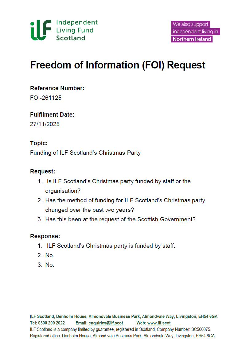 First page of the FOI Request FOI-261125