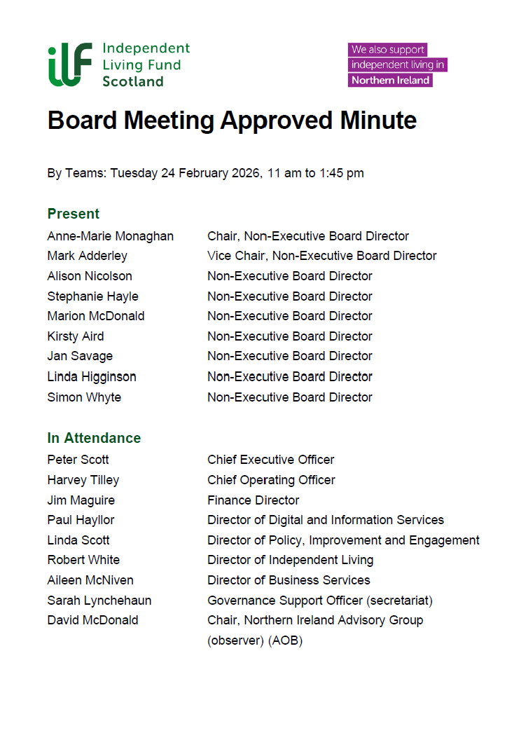 Front Page of Minute of Board Meeting - 24 February 2026