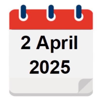 2 April 2025 Calendar Icon