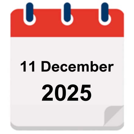 Calendar Icon with 11 December 2025 on it.