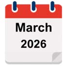 Calendar icon saying March 2026