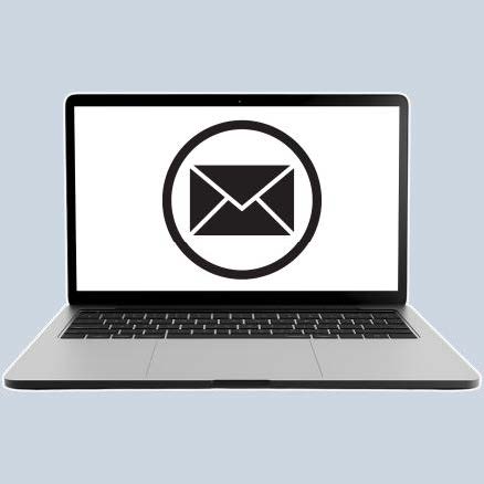 Email Envelope Icon on a laptop computer