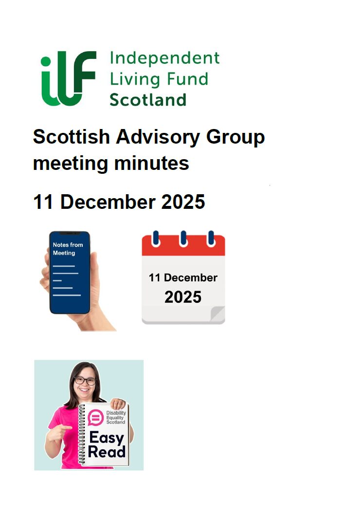 Front page of the Scottish Advisory Group Meeting Minutes December 2025 Easy Read