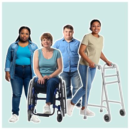 A group of 4 disabled people.