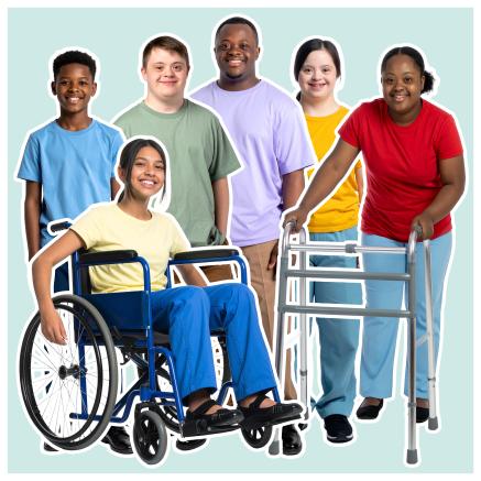 A group of disabled young people.