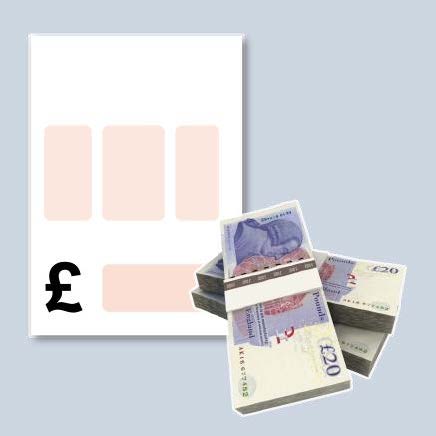 An invoice document with a pile of cash money in front of it.