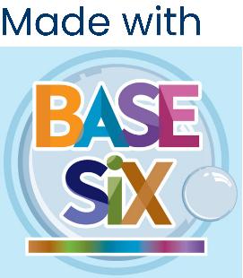 An icon that read made with base six.