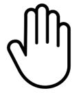 A hand icon in a stop gesture.