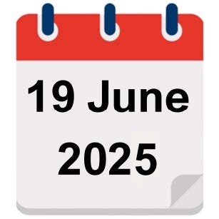 A calendar icon reading 19 June 2025.