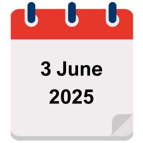 Calendar Icon with 3 June 2025.