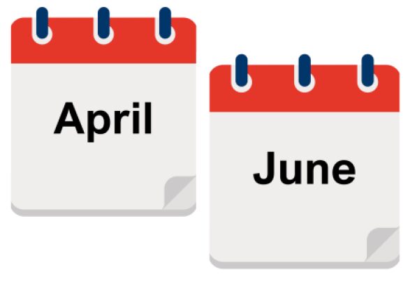 Calendar Icons saying April and June